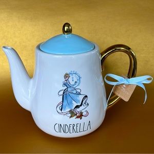 Rae Dunn Disney Cinderella Large Tea Pot with Gold Accents